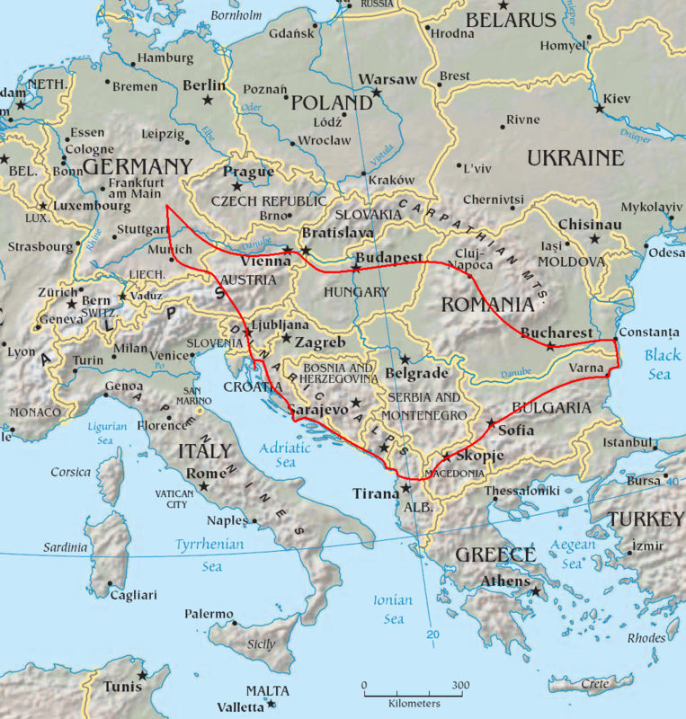 Landkarte Osteuropa